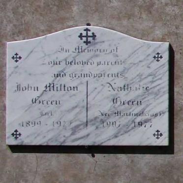 GREEN John Milton 1899-1971 &amp; Nathalie nee M? 1907-1977