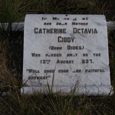 GIDDY Catherine Octavia nee DICKS -1937