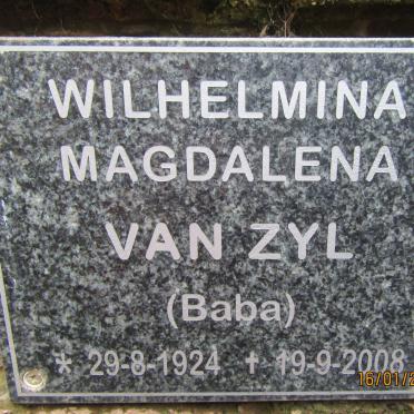 ZYL Wilhelmina Magdalena, van 1924-2008