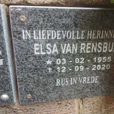 RENSBURG Elsa, van 1955-2020