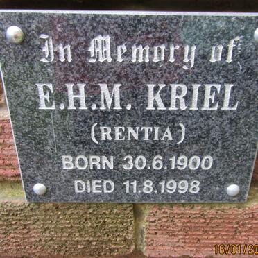 KRIEL E.H.M. 1900-1998