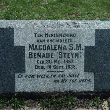BENADE Magdalena S.M. nee STEYN 1867-1938