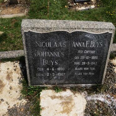 BUYS Nicolaas Johannes 1880-1967 &amp; Anna E. COETSEE 1888-1942