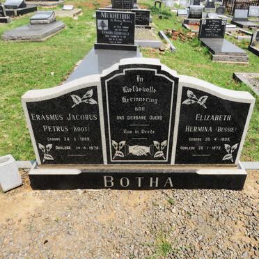 BOTHA Erasmus Jacobus Petrus 1889-1976 &amp; Elizabeth Hermina 1899-1972
