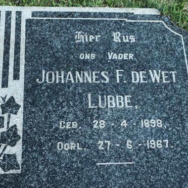 LUBBE Johannes F. de Wet 1898-1967