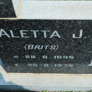 MOUNTJOY Fritz J. 1893-1973 &amp; Aletta J. BRITS 1895-1976