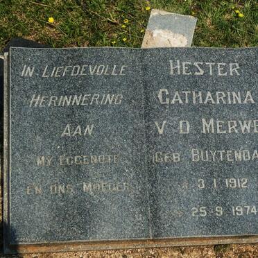 MERWE Hester Catharina, v.d. nee BUYTENDAG 1912-1974