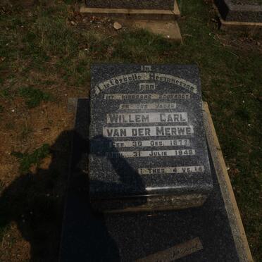 MERWE Willem Carl, van der 1872-1948