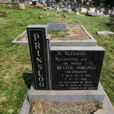 PRINSLOO Hester Johanna voorheen VAN SCHALKWYK nee BUYS 1916-1986