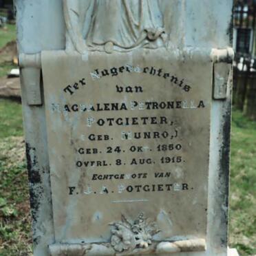 POTGIETER Magdalena Petronella nee MUNRO 1850-1915