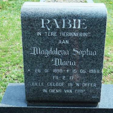 RABIE Magdalena Sophia Maria 1899-1968