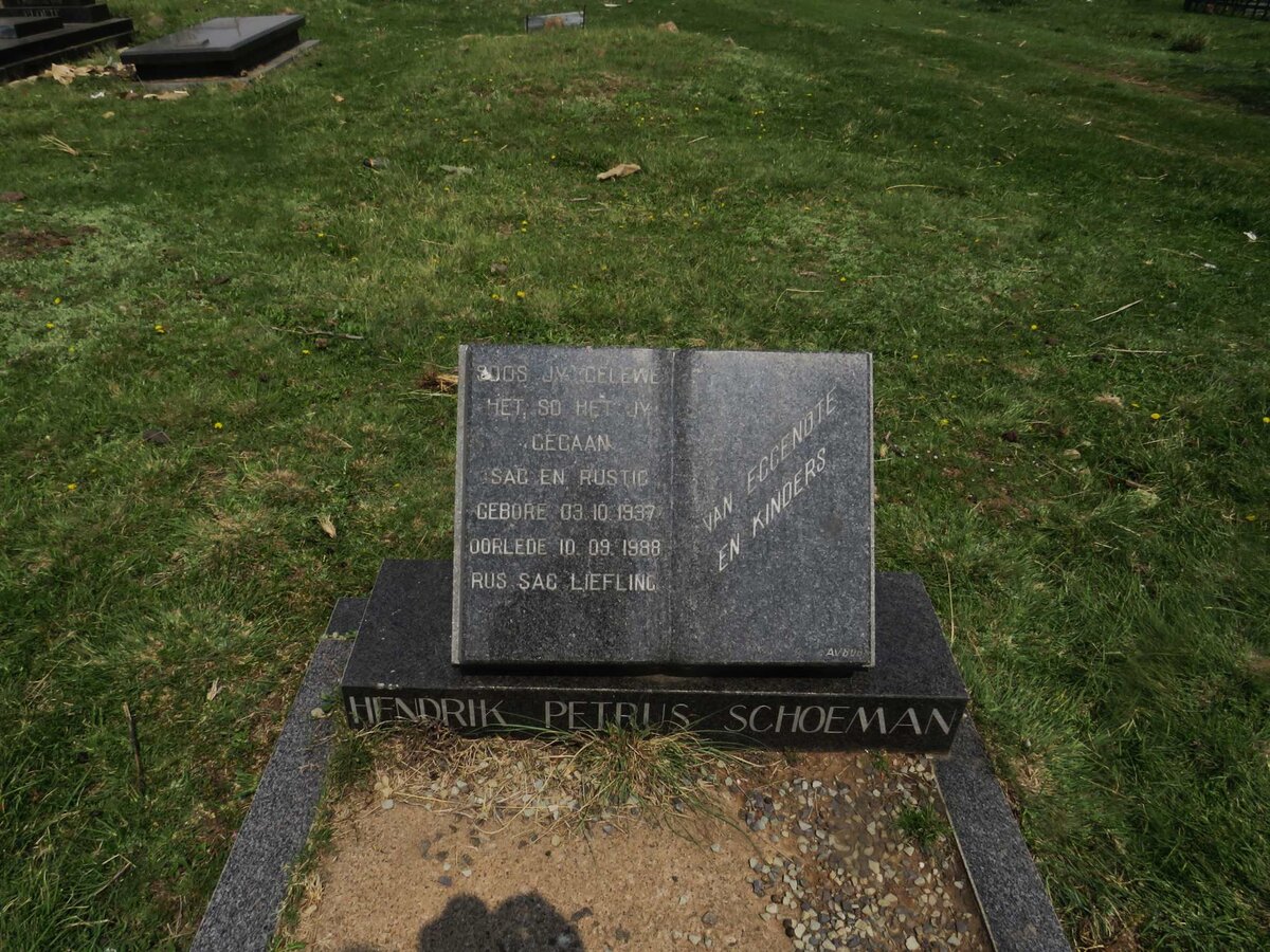 SCHOEMAN Hendrik Petrus 1937-1988