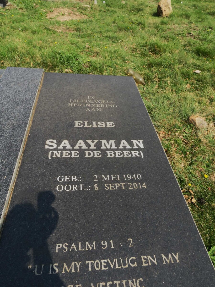 SAAYMAN Elise nee de BEER 1940-2014