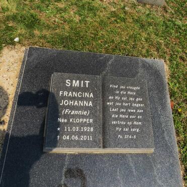 SMIT Francina Johanna nee KLOPPER 1928-2011