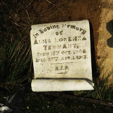 TENNANT Alma Lorenza 1908-1913