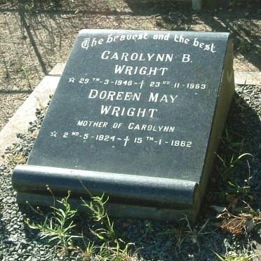 WRIGHT Carolynn B. 1946-1983 :: WRIGHT Doreen May 1924-1982