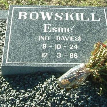 BOWSKILL Esmé nee DAVIES 1924-1986