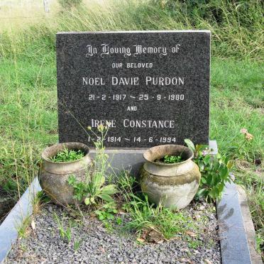 PURDON Noel Davie 1917-1980 &amp; Irene Constance 1914-1994