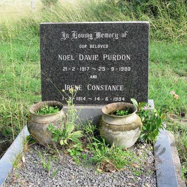 PURDON Noel Davie 1917-1980 &amp; Irene Constance 1914-1994