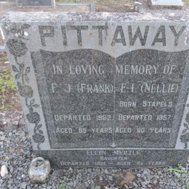 PITTAWAY  F.J. -1962 &amp; E.I. STAPLES -1957 :: PITTAWAY Ellen Myrtle -1921