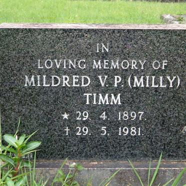 TIMM Mildred V P. 1897-1981