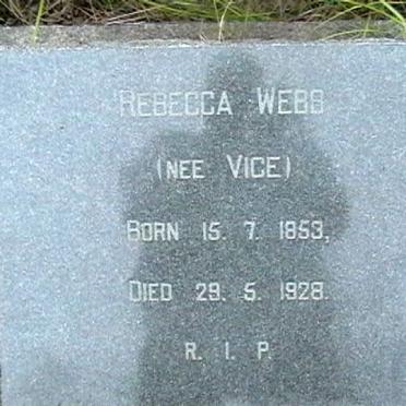 WEBB Rebecca nee VICE 1853-1928