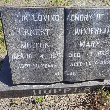 HOPPER Ernest Milton -1976 & Winifred Mary -1982 