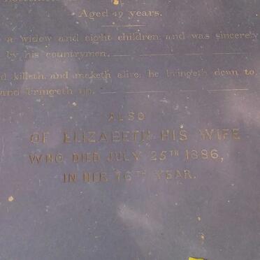 GRAY William -1851 &amp; Elizabeth -1886