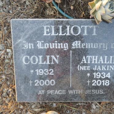 ELLIOTT Colin 1932-2000 &amp; Athalie JAKINS 1934-2018