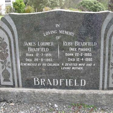 BRADFIELD James Lorimer 1891-1983 &amp; Ruby POCOCK 1883-1960