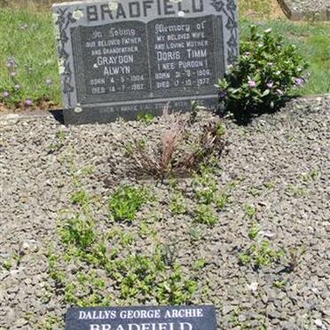BRADFIELD Graydon Alwyn 1904-1987 &amp; Doris Timm PURDON :: Dallys George Archie 1944-2010