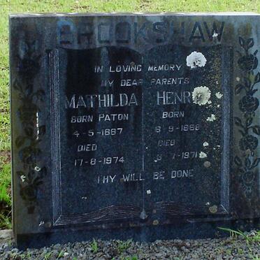 BROOKSHAW Henry 1888-1971 &amp; Mathilda PATON 1887-1974 