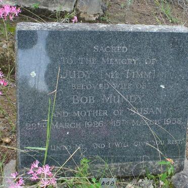 MUNDY Judy nee TIMM 1926-1958