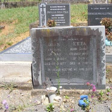 PIKE Owen Percival 1884-1977 &amp; Etta SHAW -1974