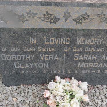 MORGAN Sarah Ann S. 1868-1956 :: CLAYTON Dorothy Vera 1903-1957