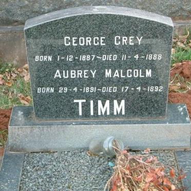 TIMM George Grey 1887-1888 :: TIMM Aubrey Malcolm 1891-1892