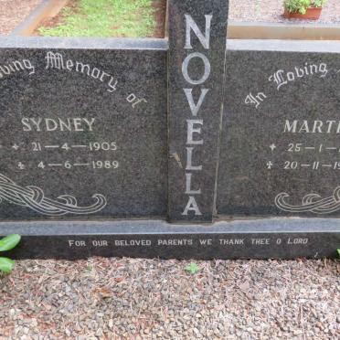 NOVELLA Sydney 1905-1989 &amp; Martha 1904-1992