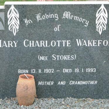 WAKEFORD Mary Charlotte nee STOKES 1902-1993