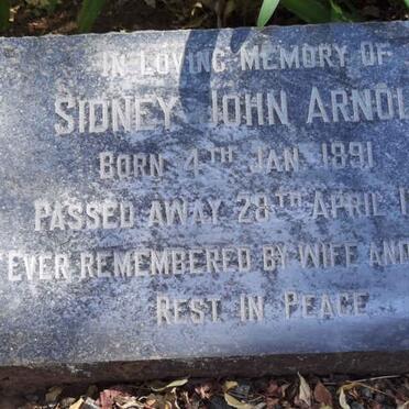 ARNOLD Sidney John 1891-1951