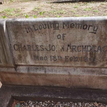 ARCHDEACON Charles John -1941
