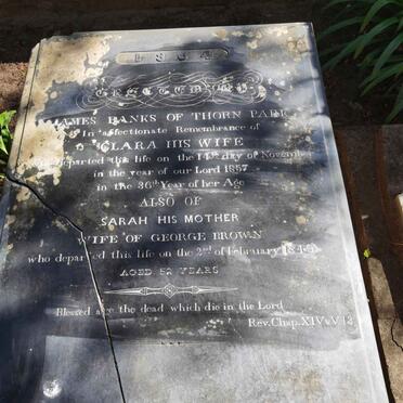 BANKS Clara -1857 :: BROWN Sarah previously BANKS -1849