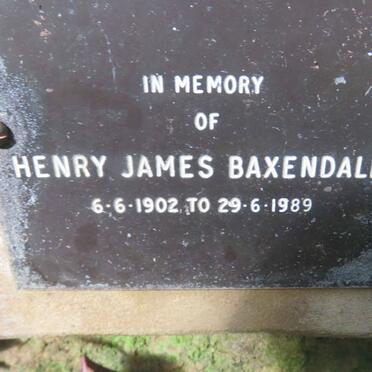 BAXENDALE Henry James 1902-1989