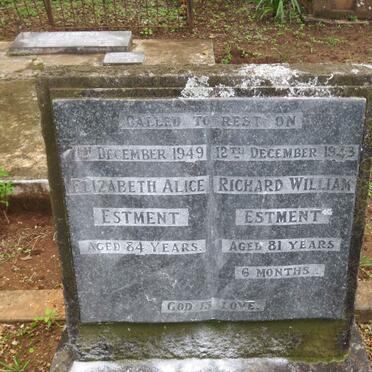 ESTMENT Richard William -1943 &amp; Elizabeth Alice -1949