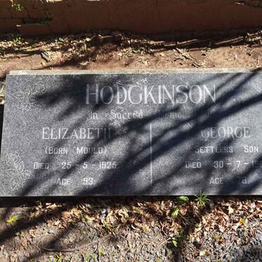 HODGKINSON George -1902 & Elizabeth MOULD -1925
