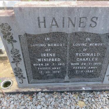 HAINES Reginald Charles 1906-1988 &amp; Irene Winifred 1915-1979