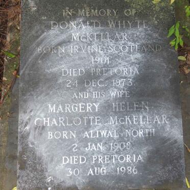 McKELLAR Donald Whyte 1901-1973 &amp; Margery Helen Charlotte 1908-1986