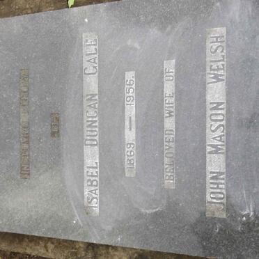 WELSH John Mason 1862-1936 &amp; Isabel Duncan GALE 1869-1956