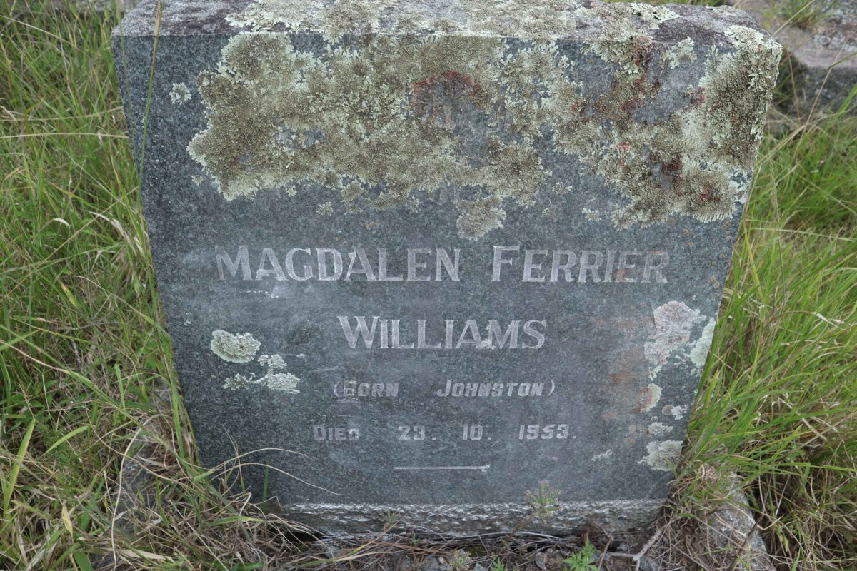 WILLIAMS Magdalen Ferrier nee JOHNSTON -1953