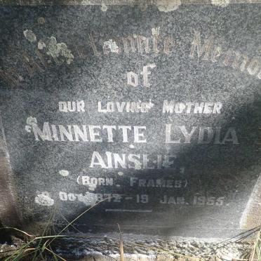 AINSLIE Minnette Lydia nee FRAMES 1872-1955