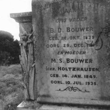 BOUWER B.D. 1839-18?6 &amp; M.S. HOLTZHAUSEN 1849-1935